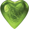 Pink Lady Milk Chocolate Foiled Hearts Green 8g