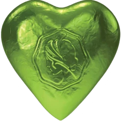 Pink Lady Milk Chocolate Foiled Hearts Green 8g
