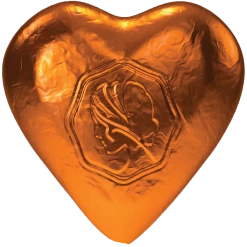 Pink Lady Milk Chocolate Foiled Hearts Orange 8g