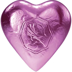 Pink Lady Milk Chocolate Strawberry Truffle Foiled Hearts Pale Pink 8g Foiled Chocolates