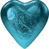 Foiled Chocolates Pink Lady Milk Chocolate Foiled Hearts Teal 8g
