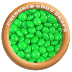 Bagged Lollies & Chocolates Lolliland Coloured Choc Drops Green