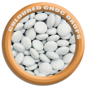 Bagged Lollies & Chocolates Lolliland Coloured Choc Drops White 1 Bagged Lollies & Chocolates Lolliland Coloured Choc Drops White