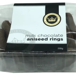 Rocky Road Chocolates RRC Tubs Milk Chocolate Aniseed Rings 200g